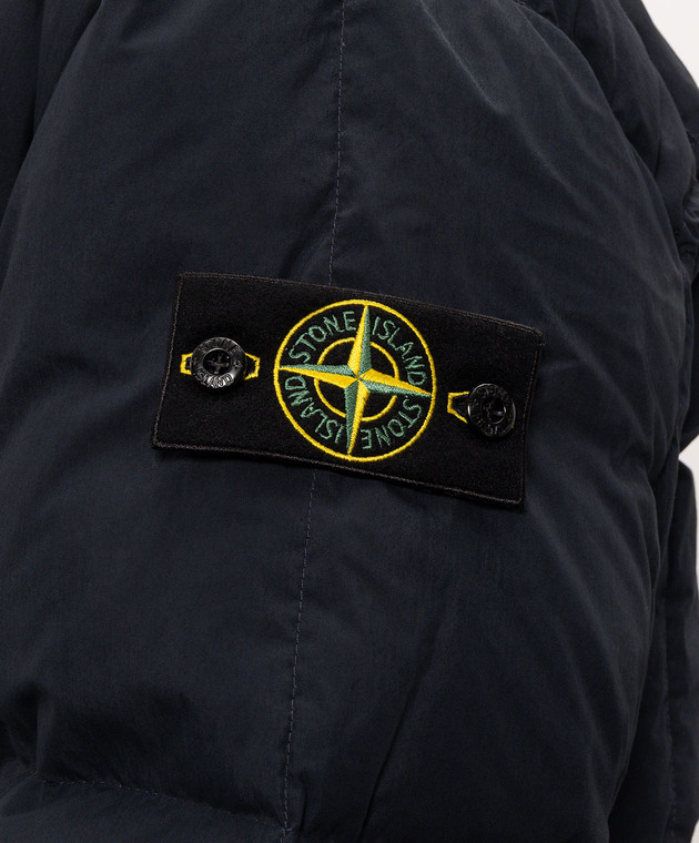 Stone Island Синий пуховик с логотипом патча L2S154100046S0462 изображение 5
