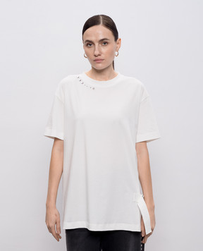 Twinset Белая футболка с аппликацией 261AP2162