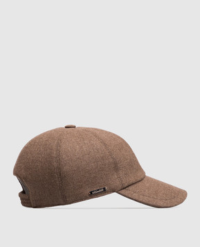 Enrico Mandelli Коричневая кепка из шерсти и кашемира CAP4015804