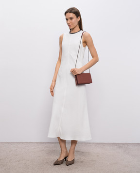 Brunello Cucinelli Белое платье с леном MH126AFR61