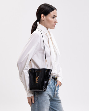 Saint Laurent Черная сумка из кожи угря 801070EABJS