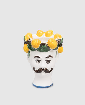 Les Ottomans Декоративна свічка Lemons Man в керамічному свічнику HEADCANDLESLM