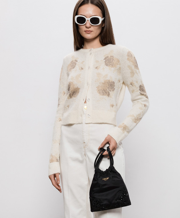 Twinset Чорна сумка-кісет з намистинами 262TL8052 зображення 2