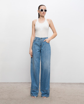 Ermanno Scervino Блакитні джинси з ефектом потертості D487P304FRQ