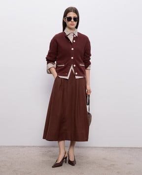 Brunello Cucinelli Коричнева спідниця з шовком MH126G3951