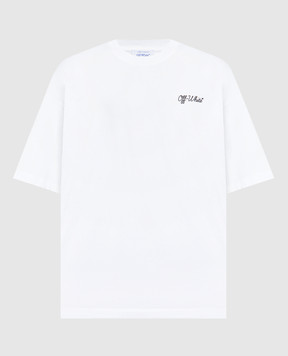 Off-White Біла футболка з контрастним принтом логотипа 44MAA120S26J01D