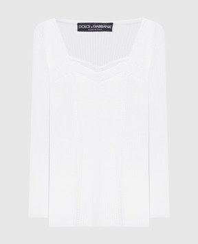 Dolce&Gabbana Белый топ в рубчик FXY35TJAIR5