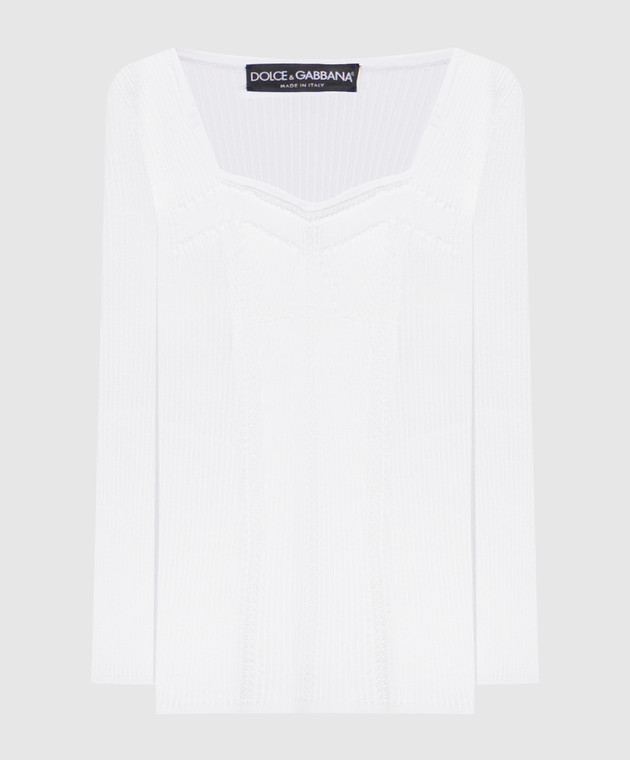 Dolce&Gabbana Белый топ в рубчик FXY35TJAIR5