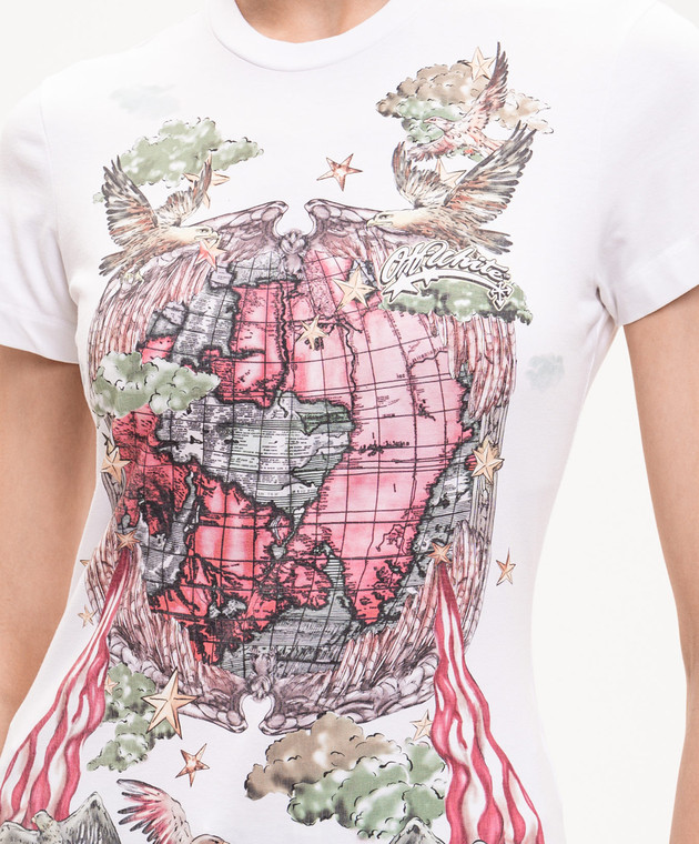 Off-White Біла футболка Dream World 29A00305T зображення 5