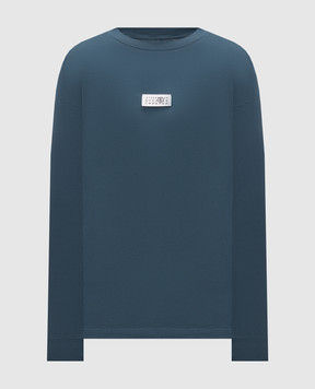 Maison Margiela MM6 Синій лонгслів з нашивкою SH0NH0028M20258