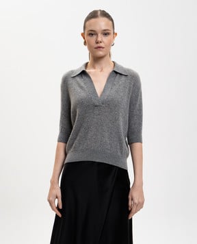 Khaite Сірий пуловер Shrunken Jo з кашеміру 8787605