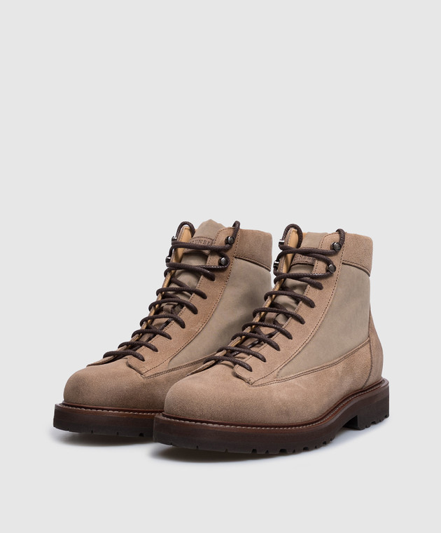 Brunello Cucinelli Коричневі комбіновані черевики Urban Outdoor MZUANRW668 зображення 2