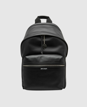 Palm Angels Чорний шкіряний рюкзак з логотипом PMNB015F22LEA009