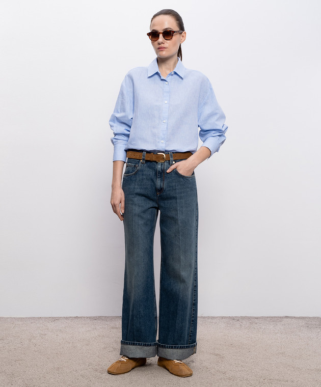 Woolrich Блакитна сорочка з льоном CFWWSI2013FRUT5295 зображення 2