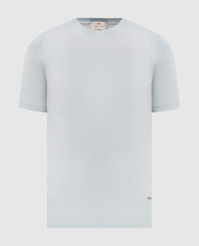 Enrico Mandelli Блакитна футболка з шовком 3K004A5645