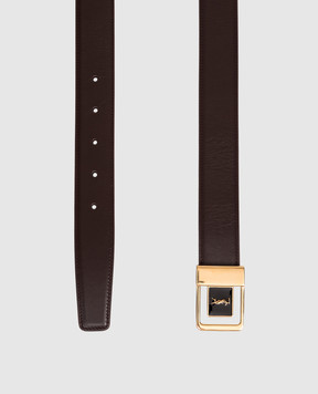 Saint Laurent Бордовий шкіряний ремінь з емблемою 732556AAB25