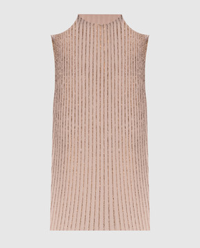 Peserico Топ в рубчик бежевого цвета E99109F1809209