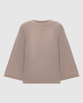 Peserico Бежевый джемпер с пайетками A99099F079312A