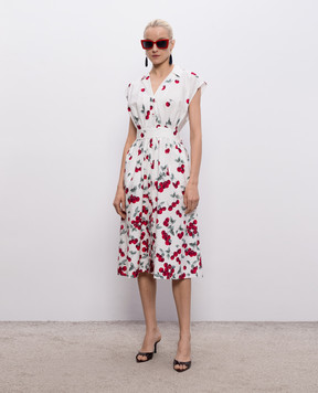 Twinset Біла сукня-сорочка з принтом 261TT2590