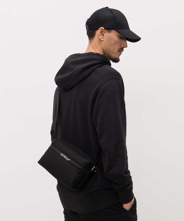 Off-White Чорна сумка з логотипом OMNQ081C99FAB001 зображення 2