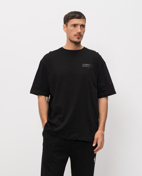 Comme des Fuckdown Чорна футболка з принтом логотипа та емблеми FMS6CFABM01995