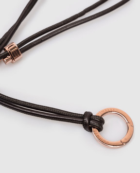 Brunello Cucinelli Коричневий шкіряний шнурок для окулярів з гравіюванням логотипа MACP9G002