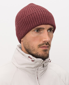 Brunello Cucinelli Бордовая шапка из кашемира M2293900