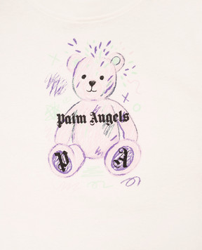 Palm Angels Детская белая футболка с принтом F6PAJGTH081