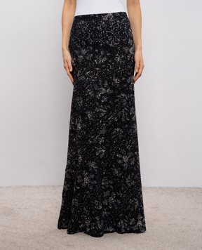 Ermanno Scervino Чорна спідниця максі з кристалами D482O381CTEKW