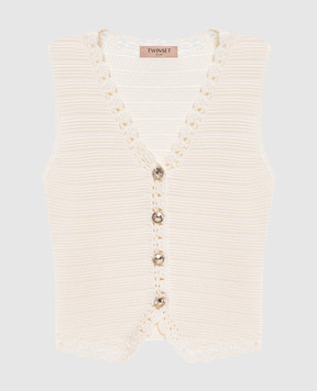 Twinset Бежевий жилет з логотипом 261TP3077