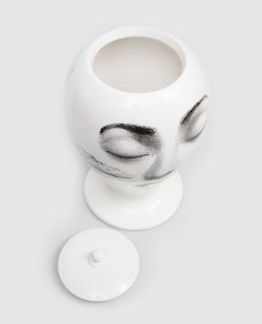 Fornasetti Біла керамічна ваза з кришкою Tra le nuvole FOR10582