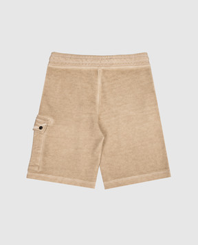 C.P. Company Детские шорты цвета хаки с вышивкой логотипа CUQ00PLEC001014