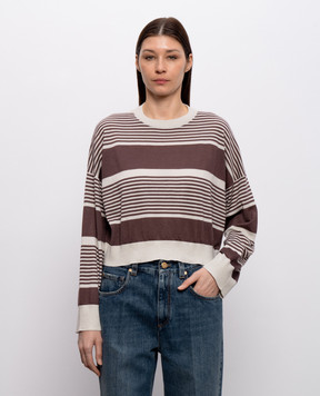 Brunello Cucinelli Джемпер з кашеміром та шовком в смужку M41855310P