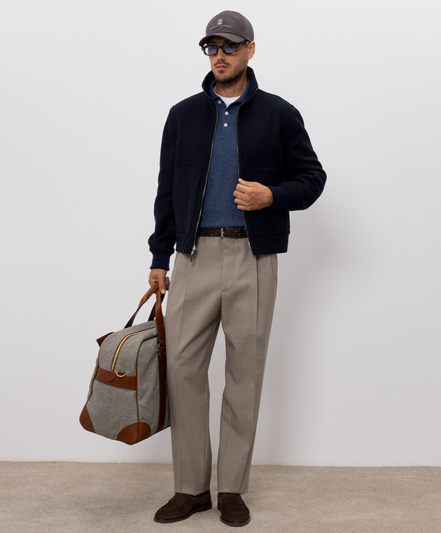 Brunello Cucinelli Поло синего цвета из кашемира M2200295 изображение 2