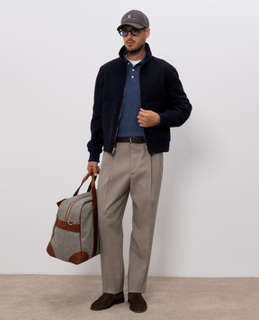 Brunello Cucinelli Поло синього кольору з кашеміру M2200295