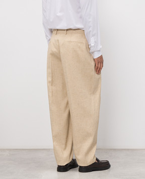 Dolce&Gabbana Бежеві штани з льону, шовку та коноплі GP10DTFUTDB