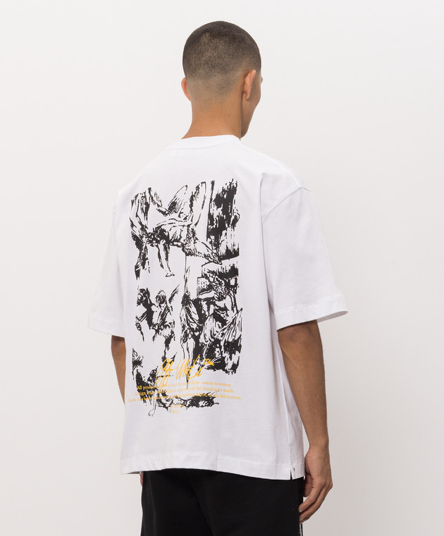 Off-White Белая футболка с вышивкой логотипа 44MAA120F26J011 изображение 4