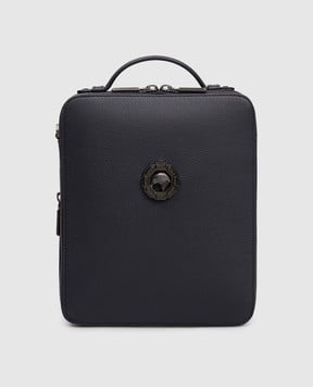 Stefano Ricci Синя шкіряна сумка з емблемою з рутинієвим покриттям ND218GTUMR