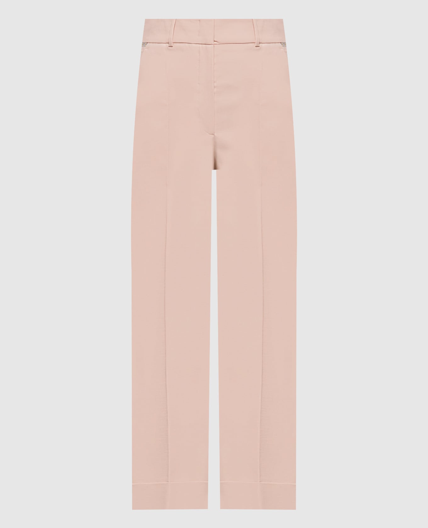 Розовые брюки с отворотами
