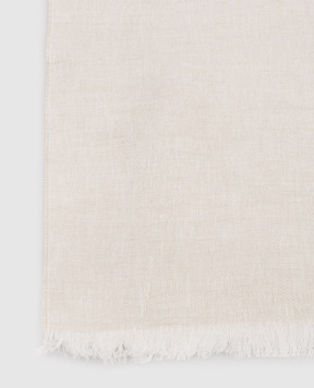 Brunello Cucinelli Бежевий палантин з льоном з люрексом MSCDAGL67