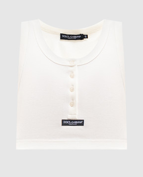 Dolce&Gabbana Топ кольору айворі на ґудзиках F8W63TFU7AV