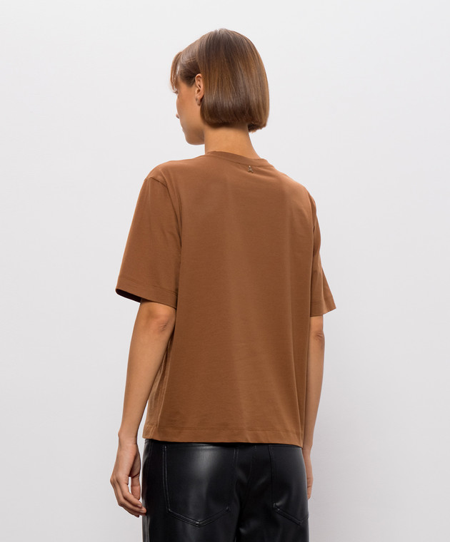 Twinset Коричневая футболка с кристаллами 262AT2220 изображение 4