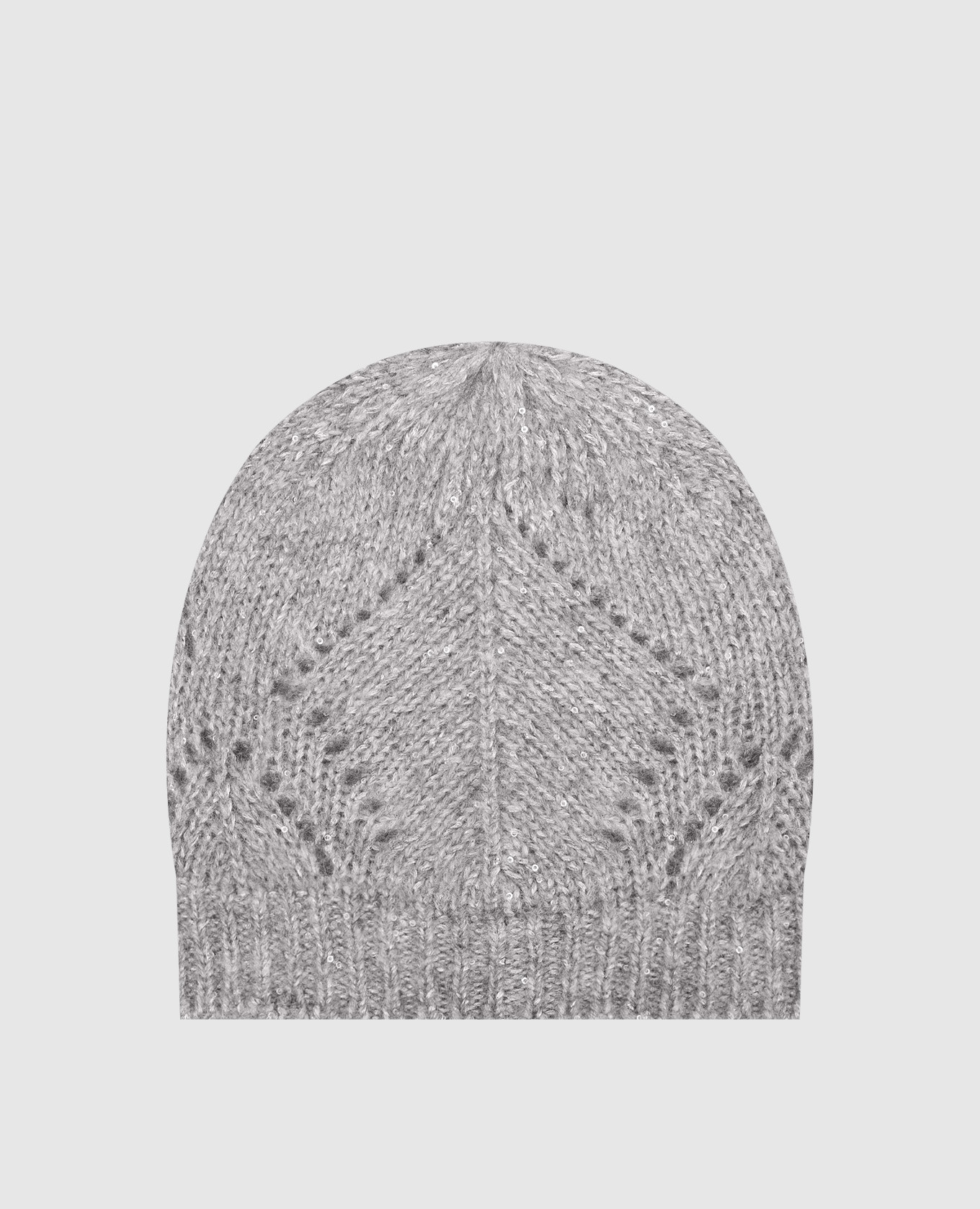 Серая шапка с шерстью альпаки