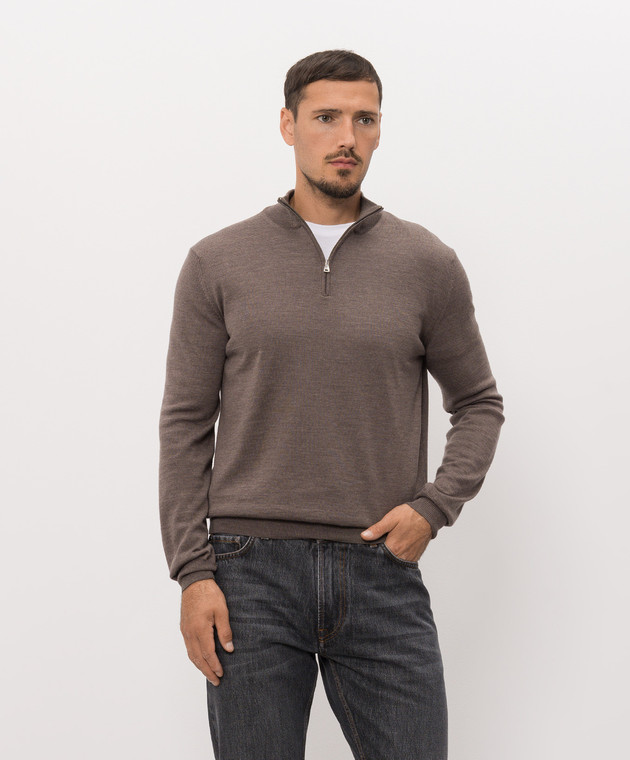 Cashmere&Whiskey Коричневий джемпер 77397 зображення 3