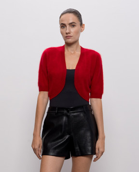 Twinset Красное болеро из шерсти, кашемира и шелка 262TT3022