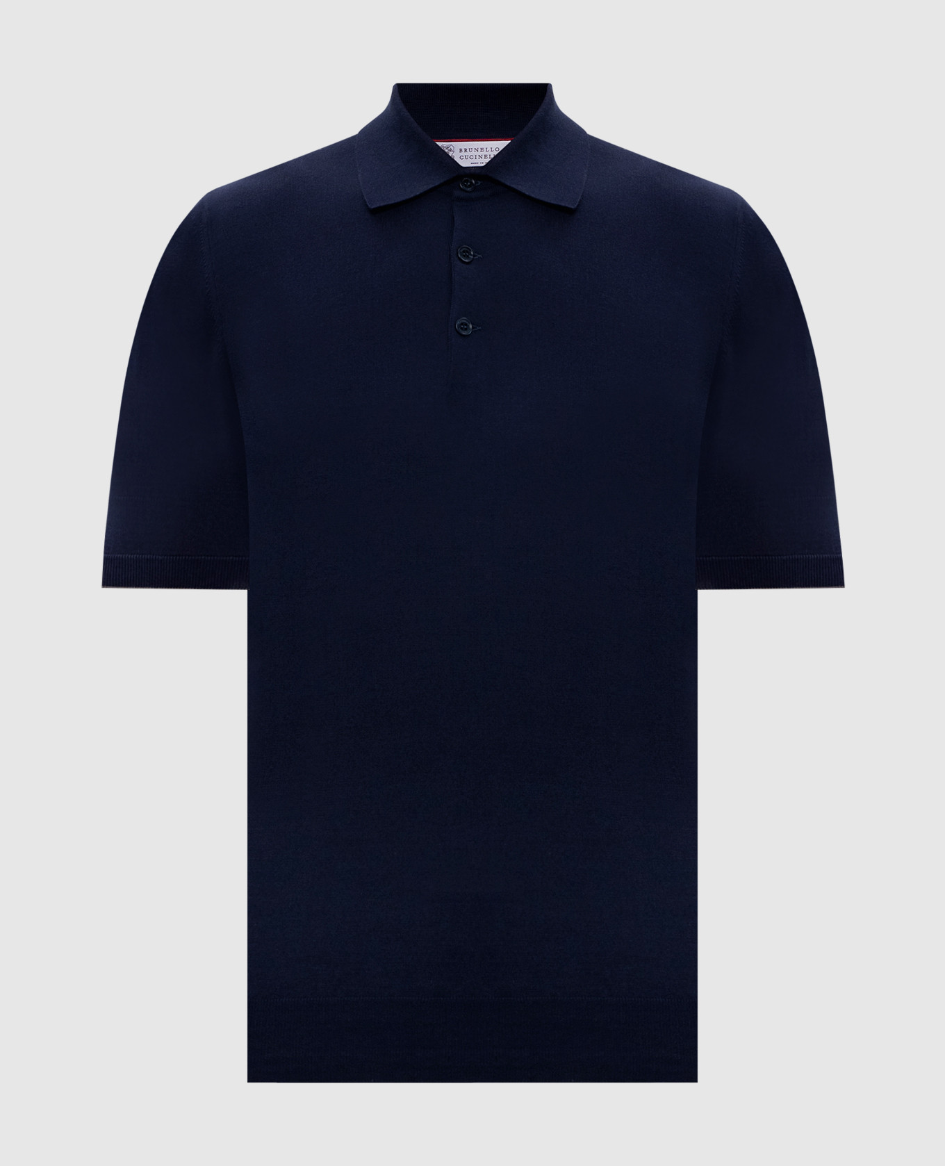 Синее поло с окантовкой