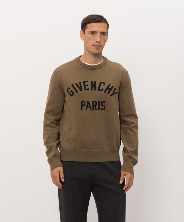 Givenchy Коричневый джемпер с узором логотипа BM90X94YQP изображение 3