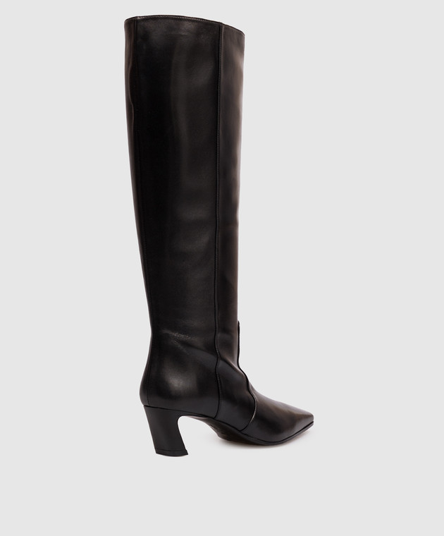 Stuart Weitzman Чорні шкіряні чоботи STASSI SM504 зображення 3
