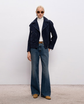 Babe Pay Pls Синя замшева косуха 2106УК2SUEDE