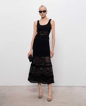 Simkhai Чорна спідниця міді Westly Open Stitch 3263046K